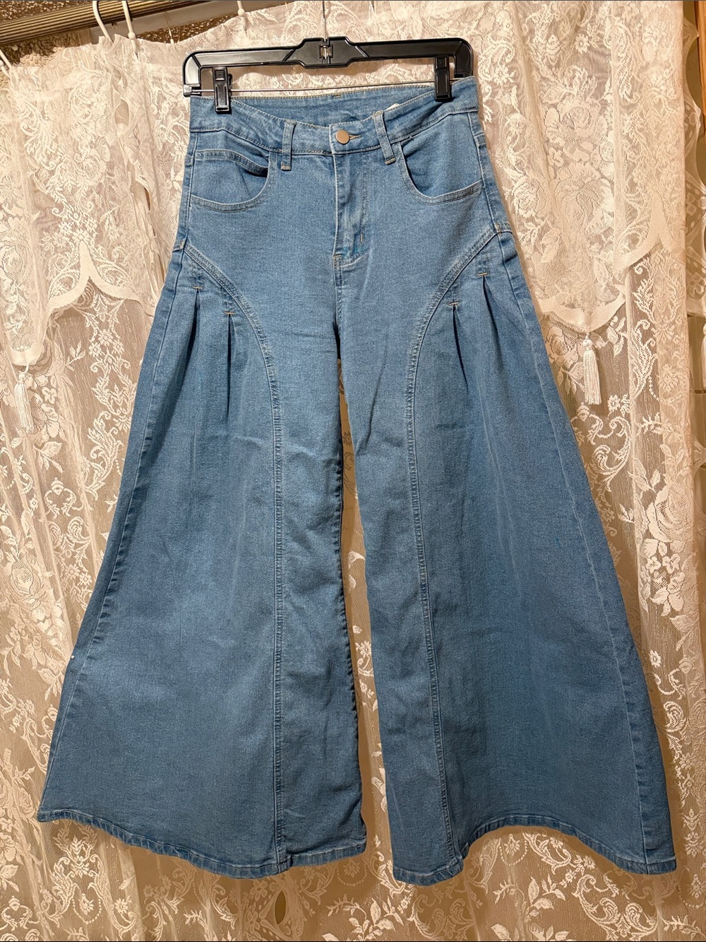 High-Waist Wide Leg Women’s Jeans — Blue